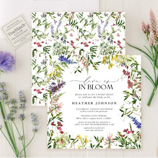 Invitation L'Amour D'Été Est En Fleur Fête des mariées Fleur