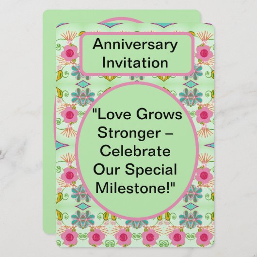 Invitation L'amour devient plus fort : Célébrer une étape spé (Devant / Derrière)