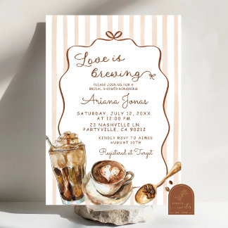 Invitation L'amour du café brasse la Fête des mariées