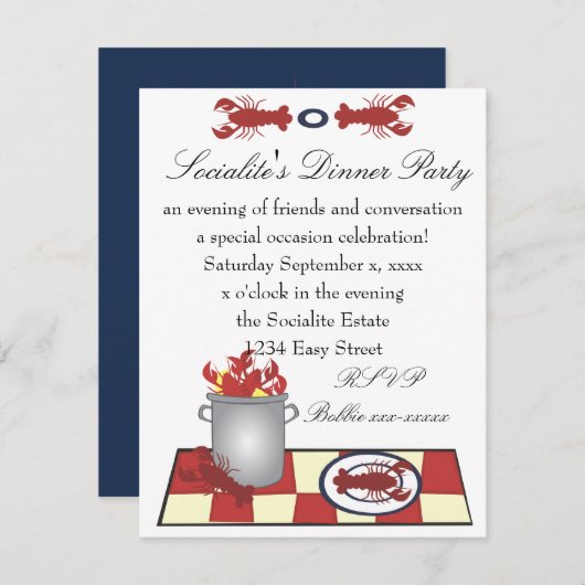 Invitation L'amour du homard (Devant / Derrière)