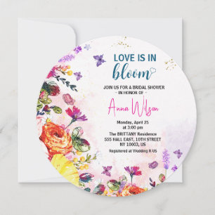 Invitation L'amour du jardin est en fleurs douche de mariée s