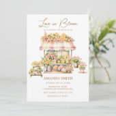 Invitation L'Amour Du Marché Floral Du Printemps Dans La Fête (Debout devant)