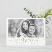 Invitation L'amour du script élégant est le report photo pati (Debout devant)