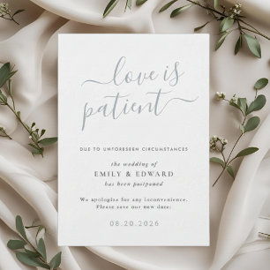 Invitation L'amour du script moderne est le report du Mariage