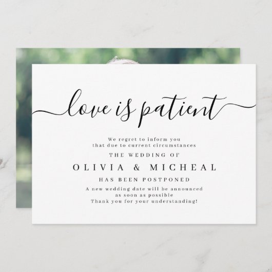 Invitation L'amour du script simple et élégant est le report  (Devant / Derrière)