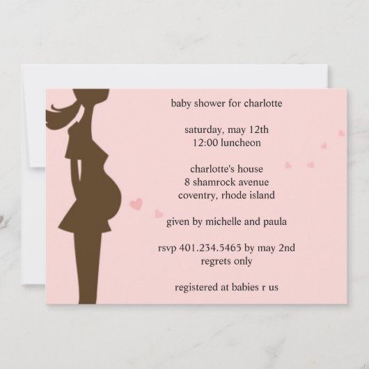 Invitation l'amour du ventre; baby shower (Devant)