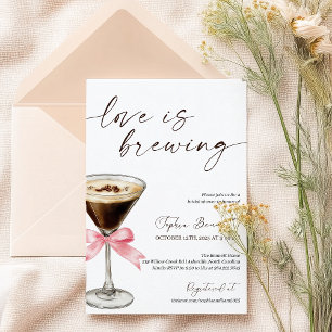 Invitation L'amour élégant brasse la Fête des mariées de café