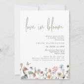 Invitation L'amour en fleur Fête des mariées de fleurs sauvag (Devant)