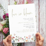 Invitation L'amour en fleur Fête des mariées de fleurs sauvag<br><div class="desc">Une jolie douche nuptiale avec des fleurs sauvages aquarelles et un titre "love in florom".</div>