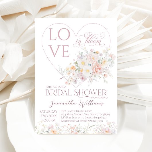 Invitation L'amour en fleur Fête des mariées Fleur sauvage do