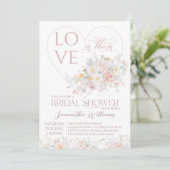 Invitation L'amour en fleur Fête des mariées Fleur sauvage do (Debout devant)