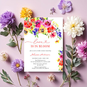 Invitation L'amour en fleur Fête des mariées florale colorée