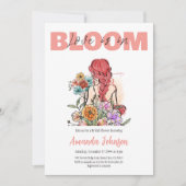 Invitation L'amour en Fleur Fleur sauvage rose Fête des marié (Devant)