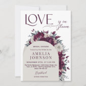 Invitation L'amour en fleurs Fête des mariées de crème Bourgo (Devant)