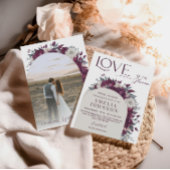 Invitation L'amour en fleurs Fête des mariées de crème Bourgo