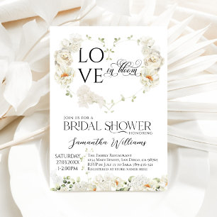 Invitation L'amour en fleurs Fête des mariées du coeur floral