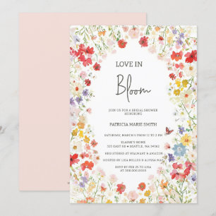 Invitation L'amour en fleurs Fête des mariées Fleur sauvage
