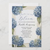 Invitation L'amour en fleurs Hydrangea bleu rustique de print (Devant)
