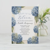 Invitation L'amour en fleurs Hydrangea bleu rustique de print (Debout devant)