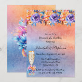Invitation L'amour est amour Rainbow Floral Brunch & Bubbly (Devant / Derrière)