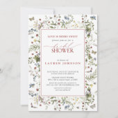 Invitation L'amour est Berry Sweet Fleur sauvage Fête des mar (Devant)