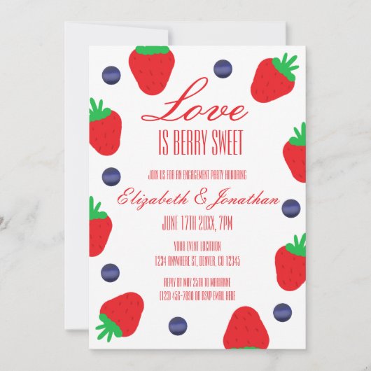 Invitation L'amour est Berry Sweet Fruit Engagement (Devant)