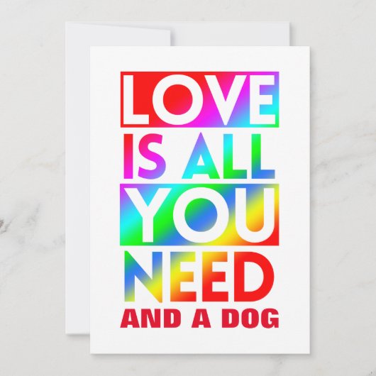 INVITATION L'AMOUR EST CE DONT VOUS AVEZ BESOIN ET UN CHIEN (Devant)
