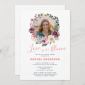 Invitation L'amour est dans Bloom Brides Fête des mariées pho (Devant / Derrière)