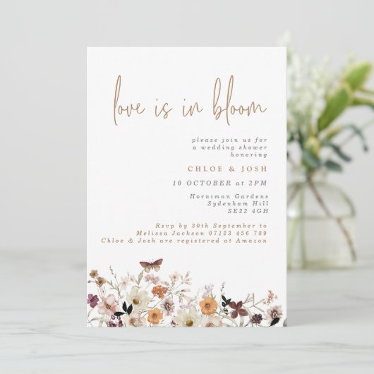 Invitation L'amour est dans Bloom Fall Fleur sauvage Wedding  (Debout devant)