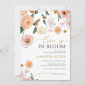 Invitation L'amour est dans Bloom Poppies Fleurs Fête des mar (Devant)