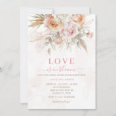 Invitation L'amour est dans Bloom Rustic Boho Fête des mariée (Devant)