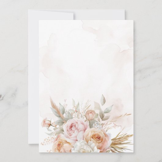 Invitation L'amour est dans Bloom Rustic Boho Fête des mariée (Dos)