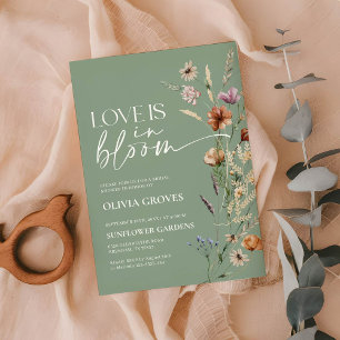 Invitation L'amour est dans Bloom Sage Green Fête des mariées