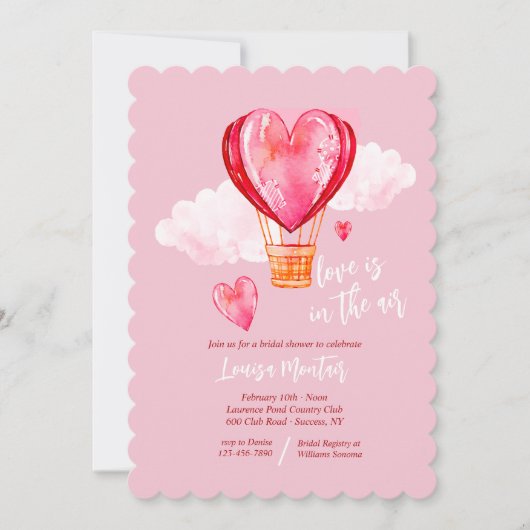 Invitation L'amour est dans la Fête des mariées aérienne (Devant)