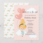 Invitation L'amour est dans la Fête des mariées aérienne Blon (Devant / Derrière)