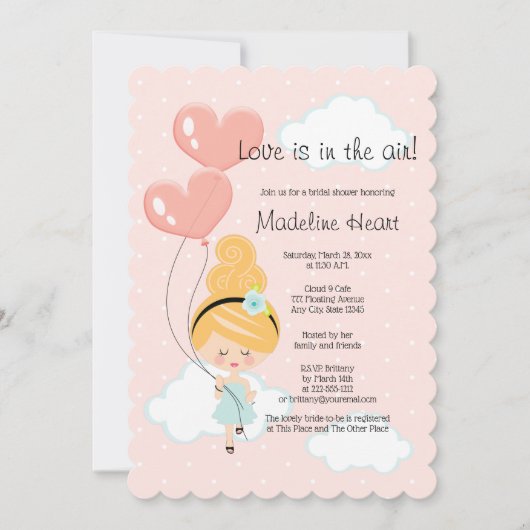 Invitation L'amour est dans la Fête des mariées aérienne Blon (Devant)