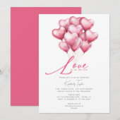 Invitation L'amour est dans la Fête des mariées Air Hearts (Devant / Derrière)
