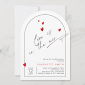 Invitation L'amour est dans la Fête des mariées Air Modern Ar (Devant)