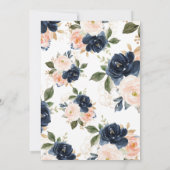 Invitation L'amour est dans la Fête des mariées Bloom Navy &  (Dos)