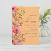Invitation L'Amour Est Dans La Fête des mariées En Fleur Pink (Debout devant)