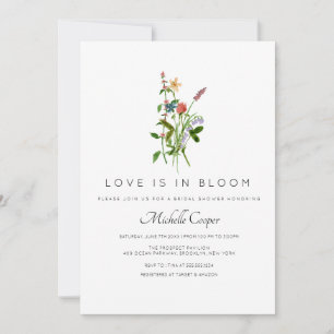 Invitation L'amour est dans la Fête des mariées Fleur sauvage