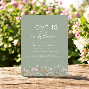 Invitation L'amour est dans la Fête des mariées Fleur sauvage