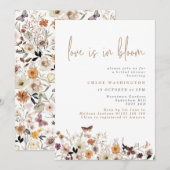 Invitation L'amour est dans la Fête des mariées Fleur sauvage (Devant / Derrière)