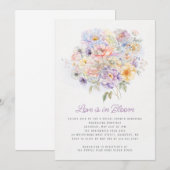 Invitation L'amour est dans la Fête des mariées florale de pr (Devant / Derrière)