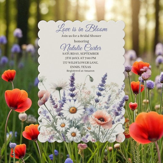 Invitation L'amour est dans la Fête des mariées florale de pr
