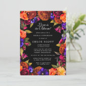 Invitation L'amour est dans la Fête des mariées florale en fl (Debout devant)