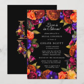 Invitation L'amour est dans la Fête des mariées florale en fl (Devant / Derrière)