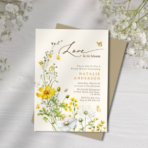 Invitation L'amour est dans la Fête des mariées papillon Fleu