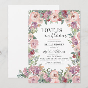 Invitation L'amour est dans la Fête des mariées Rose en fleur