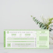 Invitation L'amour est dans l'air Boarding Pass Mariage (Debout devant)